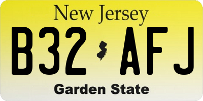 NJ license plate B32AFJ