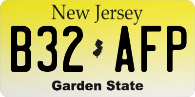 NJ license plate B32AFP