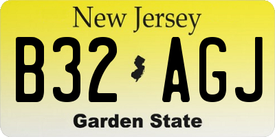 NJ license plate B32AGJ