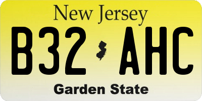 NJ license plate B32AHC