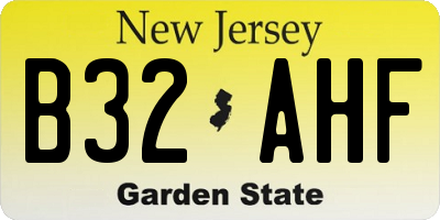 NJ license plate B32AHF