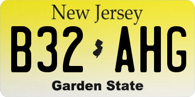 NJ license plate B32AHG