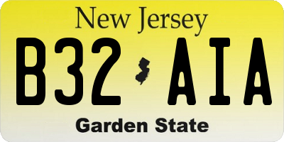 NJ license plate B32AIA