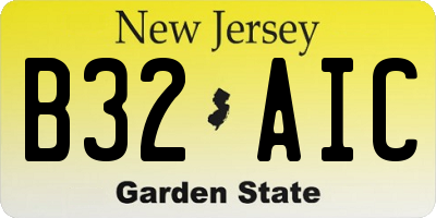 NJ license plate B32AIC