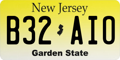 NJ license plate B32AIO
