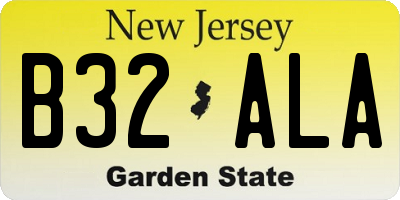 NJ license plate B32ALA