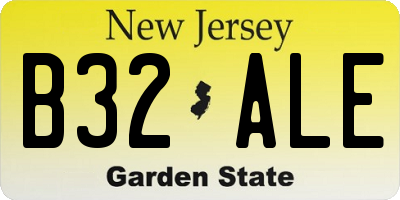 NJ license plate B32ALE