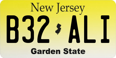 NJ license plate B32ALI