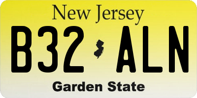 NJ license plate B32ALN