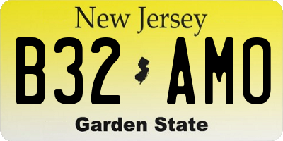 NJ license plate B32AMO