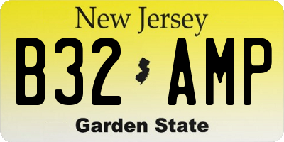 NJ license plate B32AMP
