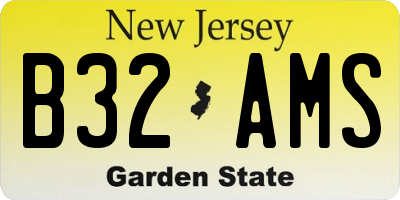 NJ license plate B32AMS