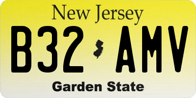 NJ license plate B32AMV
