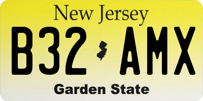 NJ license plate B32AMX