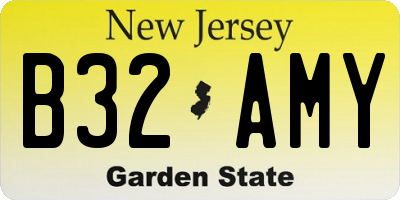 NJ license plate B32AMY