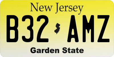 NJ license plate B32AMZ