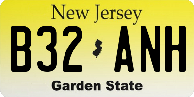 NJ license plate B32ANH