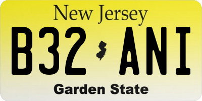 NJ license plate B32ANI
