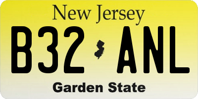 NJ license plate B32ANL