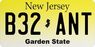 NJ license plate B32ANT
