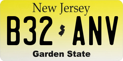 NJ license plate B32ANV