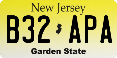 NJ license plate B32APA