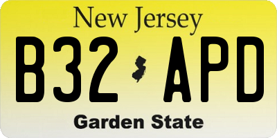NJ license plate B32APD