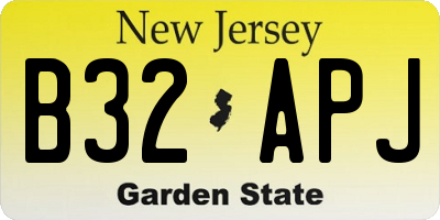 NJ license plate B32APJ