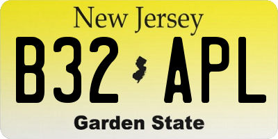 NJ license plate B32APL