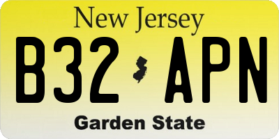 NJ license plate B32APN