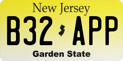 NJ license plate B32APP