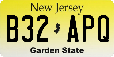 NJ license plate B32APQ