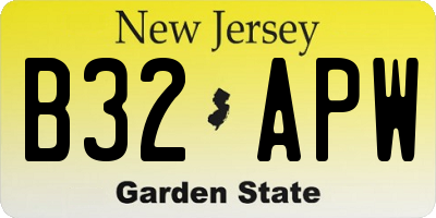 NJ license plate B32APW