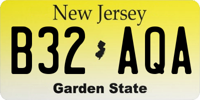 NJ license plate B32AQA