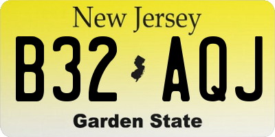 NJ license plate B32AQJ