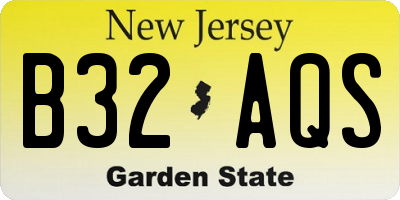 NJ license plate B32AQS