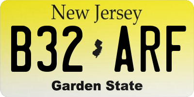 NJ license plate B32ARF