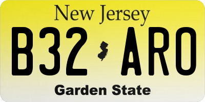NJ license plate B32ARO
