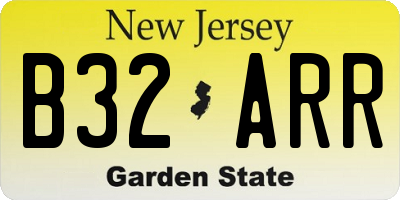 NJ license plate B32ARR