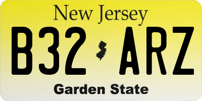 NJ license plate B32ARZ