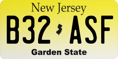 NJ license plate B32ASF