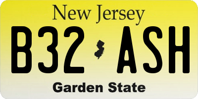NJ license plate B32ASH