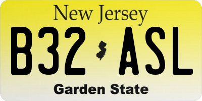 NJ license plate B32ASL