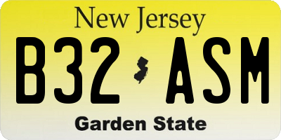 NJ license plate B32ASM