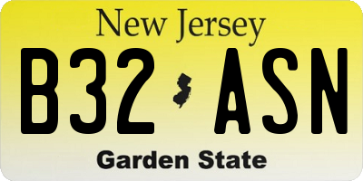 NJ license plate B32ASN