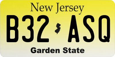 NJ license plate B32ASQ