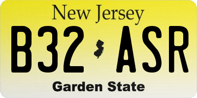 NJ license plate B32ASR