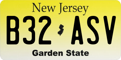 NJ license plate B32ASV