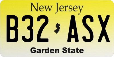NJ license plate B32ASX