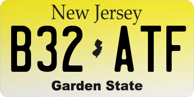 NJ license plate B32ATF